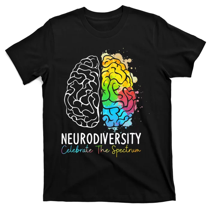 Neurodiversity - Autism Spectrum ASD ADHD Rainbow Brain T-Shirt