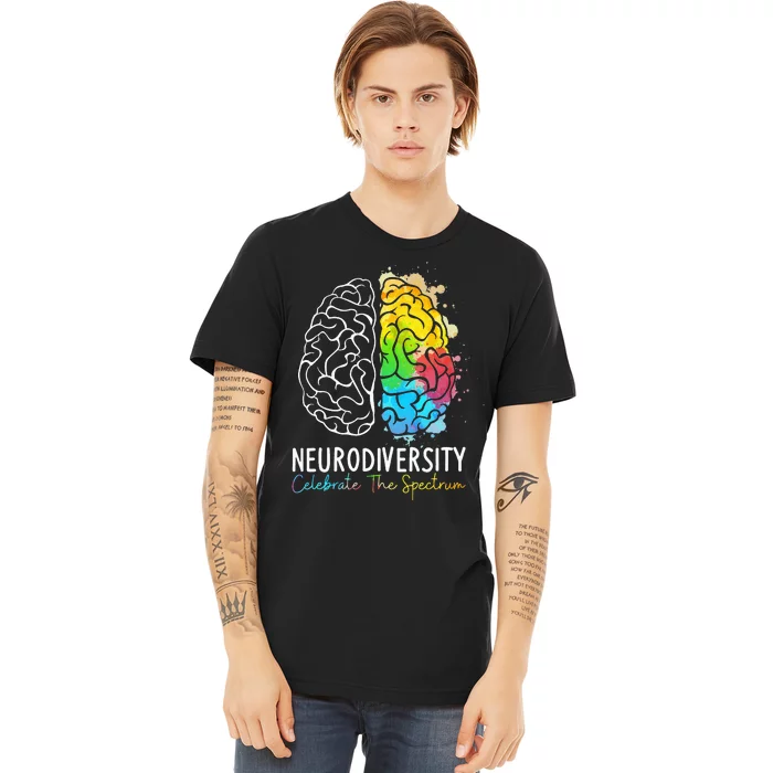 Neurodiversity - Autism Spectrum ASD ADHD Rainbow Brain Premium T-Shirt