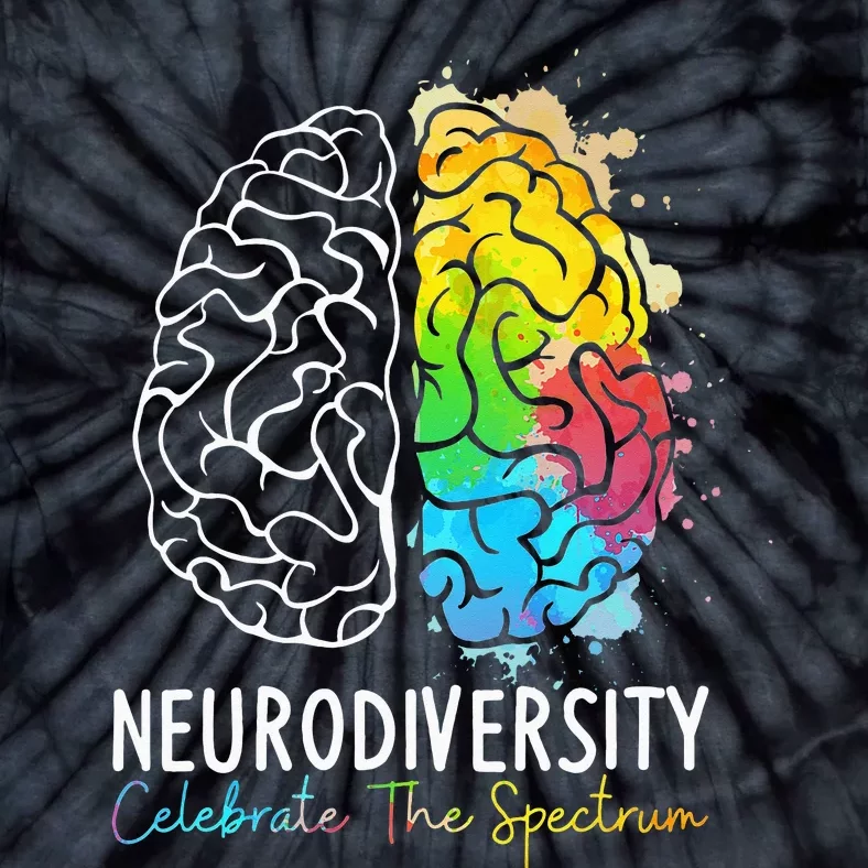 Neurodiversity - Autism Spectrum ASD ADHD Rainbow Brain Tie-Dye T-Shirt