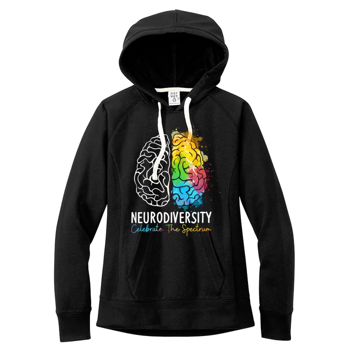 Neurodiversity Autism Spectrum ASD ADHD Rainbow Brain Women's Fleece Hoodie