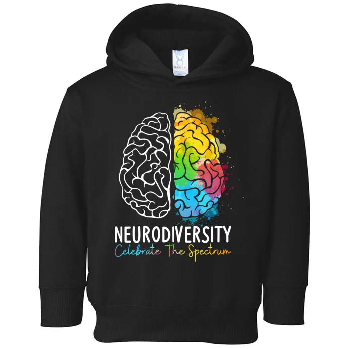 Neurodiversity Autism Spectrum ASD ADHD Rainbow Brain Toddler Hoodie