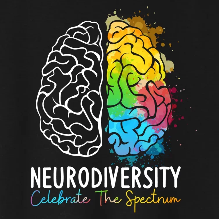 Neurodiversity Autism Spectrum ASD ADHD Rainbow Brain Women's Crop Top Tee