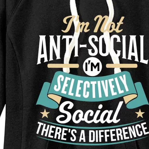 Not Antisocial, Sarcastic Humor, Sarcasm Women's Fleece Hoodie