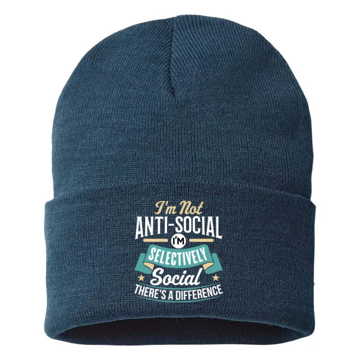 Not Antisocial, Sarcastic Humor, Sarcasm Sustainable Knit Beanie