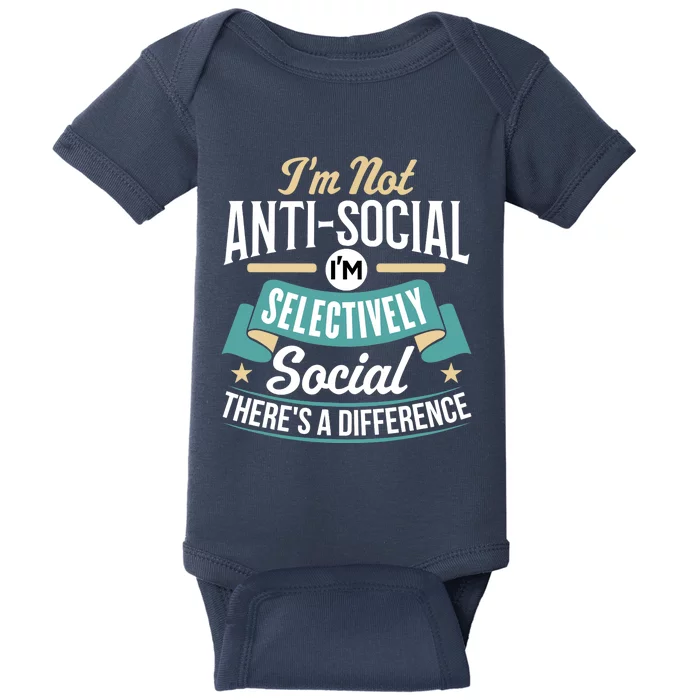 Not Antisocial, Sarcastic Humor, Sarcasm Baby Bodysuit