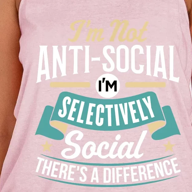 Not Antisocial, Sarcastic Humor, Sarcasm Women's Knotted Racerback Tank