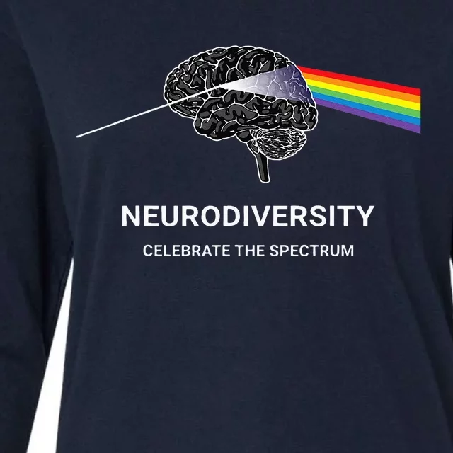 Neurodiversity Autism Spectrum ASD ADHD Rainbow Brain Womens Cotton Relaxed Long Sleeve T-Shirt