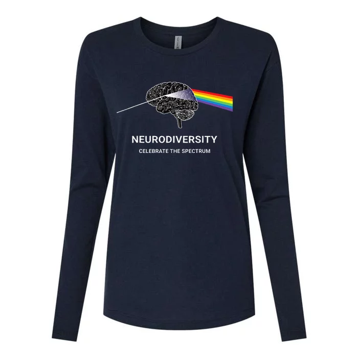 Neurodiversity Autism Spectrum ASD ADHD Rainbow Brain Womens Cotton Relaxed Long Sleeve T-Shirt