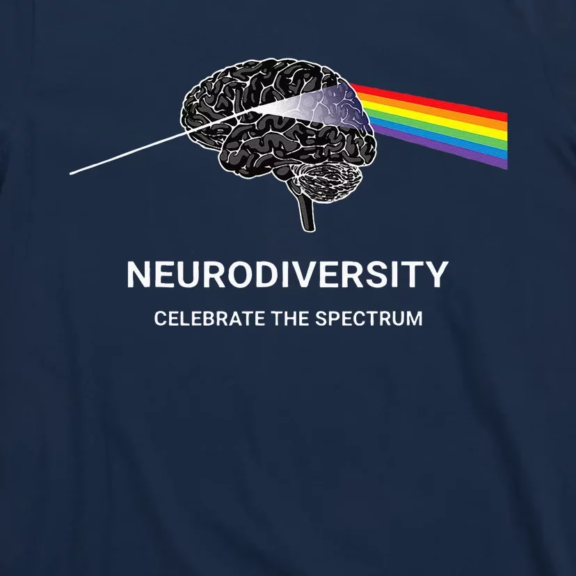 Neurodiversity Autism Spectrum ASD ADHD Rainbow Brain T-Shirt