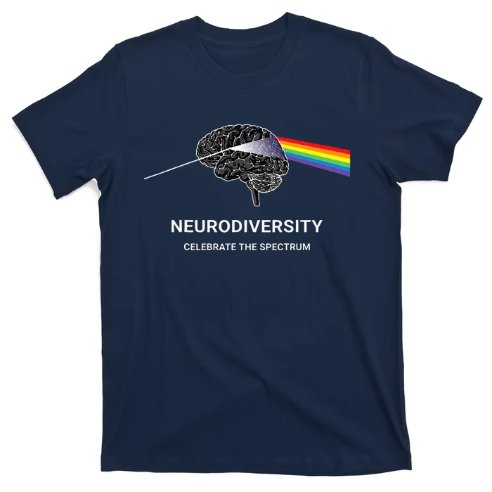 Neurodiversity Autism Spectrum ASD ADHD Rainbow Brain T-Shirt