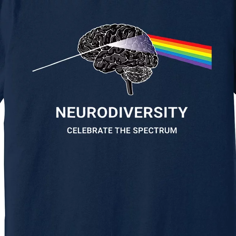 Neurodiversity Autism Spectrum ASD ADHD Rainbow Brain Premium T-Shirt