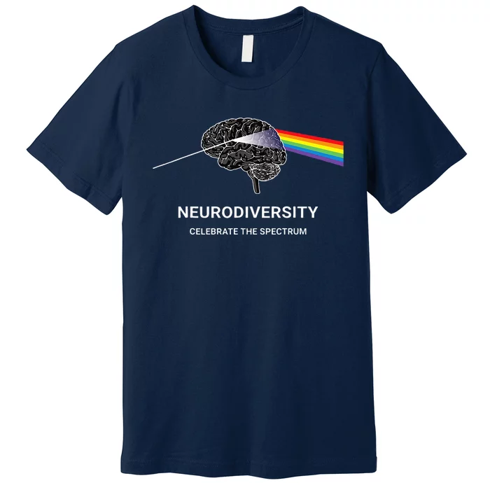 Neurodiversity Autism Spectrum ASD ADHD Rainbow Brain Premium T-Shirt