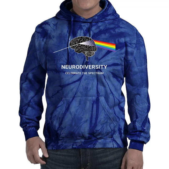 Neurodiversity Autism Spectrum ASD ADHD Rainbow Brain Tie Dye Hoodie