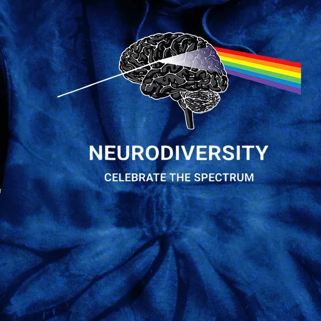 Neurodiversity Autism Spectrum ASD ADHD Rainbow Brain Tie Dye Hoodie