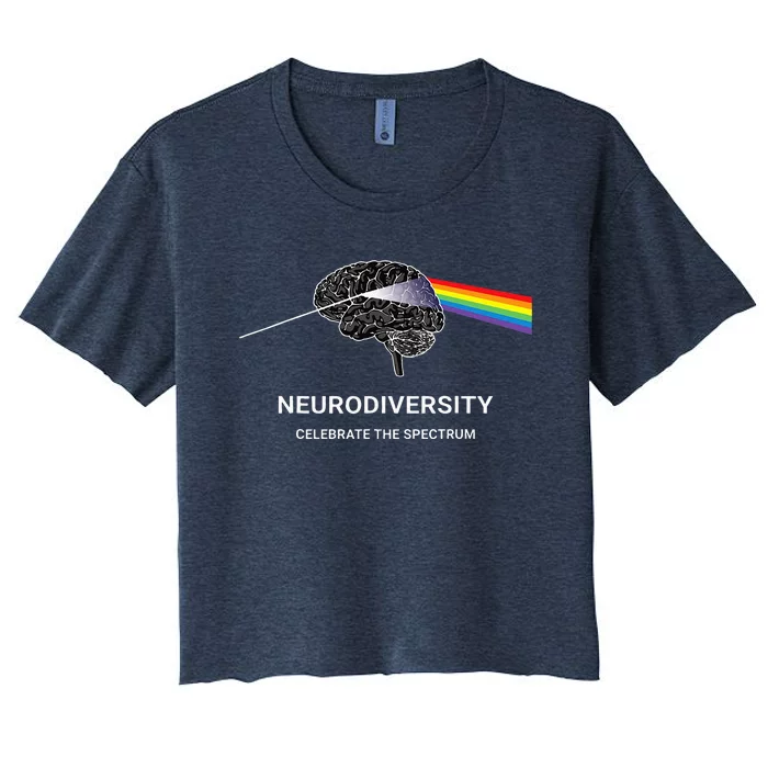 Neurodiversity Autism Spectrum ASD ADHD Rainbow Brain Women's Crop Top Tee