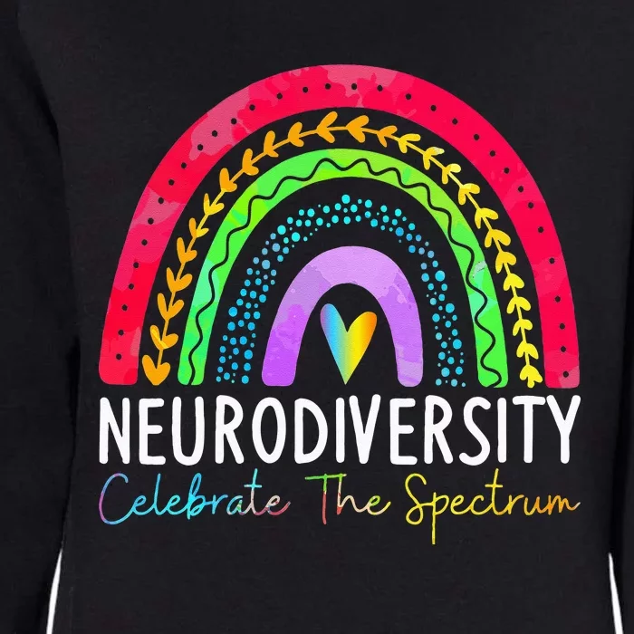 Neurodiversity Autism Spectrum ASD ADHD Rainbow Boho Womens California Wash Sweatshirt