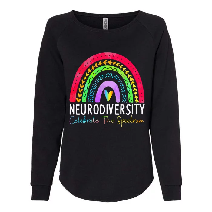 Neurodiversity Autism Spectrum ASD ADHD Rainbow Boho Womens California Wash Sweatshirt