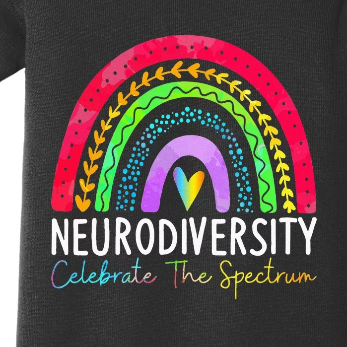 Neurodiversity Autism Spectrum ASD ADHD Rainbow Boho Baby Bodysuit