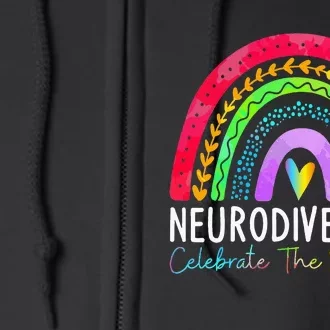 Neurodiversity Autism Spectrum ASD ADHD Rainbow Boho Full Zip Hoodie