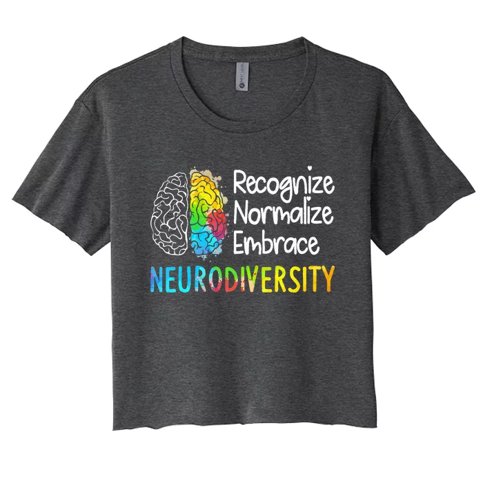 Neurodiversity Autism Spectrum Asd Adhd Brain Women's Crop Top Tee