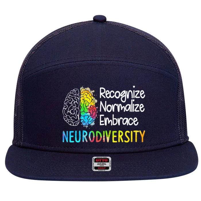 Neurodiversity Autism Spectrum Asd Adhd Brain 7 Panel Mesh Trucker Snapback Hat