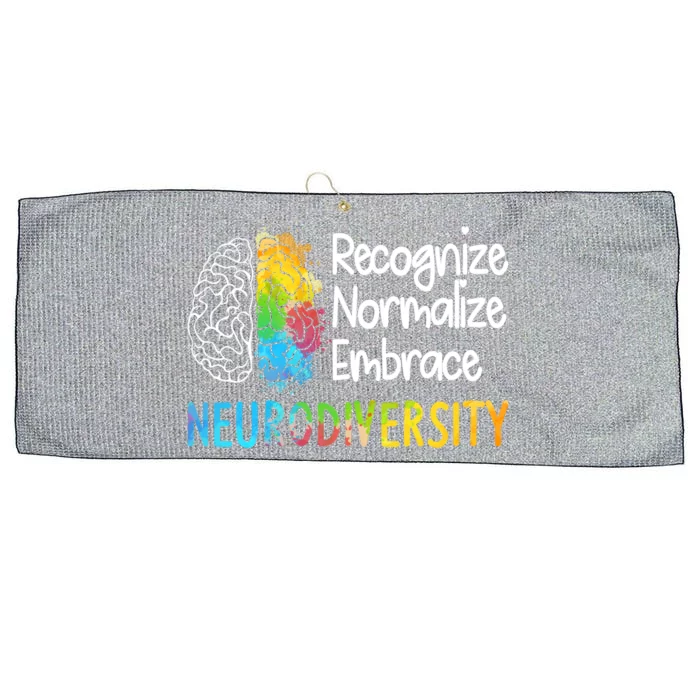 Neurodiversity Autism Spectrum Asd Adhd Rainbow Brain Gift Large Microfiber Waffle Golf Towel