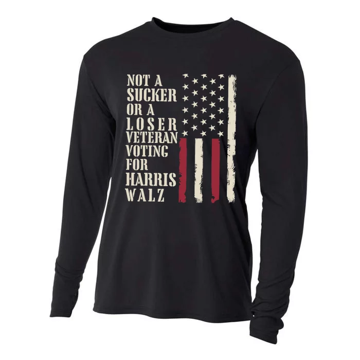 Not A Sucker Or A Loser Veterans Voting For Harris Walz 2024 Cooling Performance Long Sleeve Crew