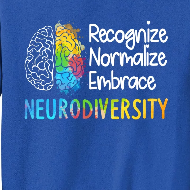 Neurodiversity Autism Spectrum Asd Adhd Rainbow Brain Gift Tall Sweatshirt