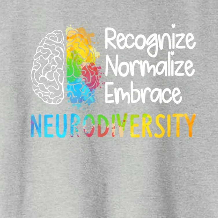 Neurodiversity Autism Spectrum Asd Adhd Rainbow Brain Gift Women's Crop Top Tee