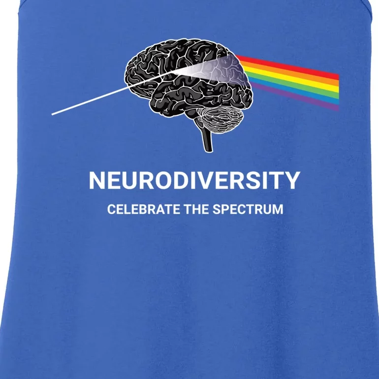 Neurodiversity Autism Spectrum Asd Adhd Rainbow Brain Gift Ladies Essential Tank