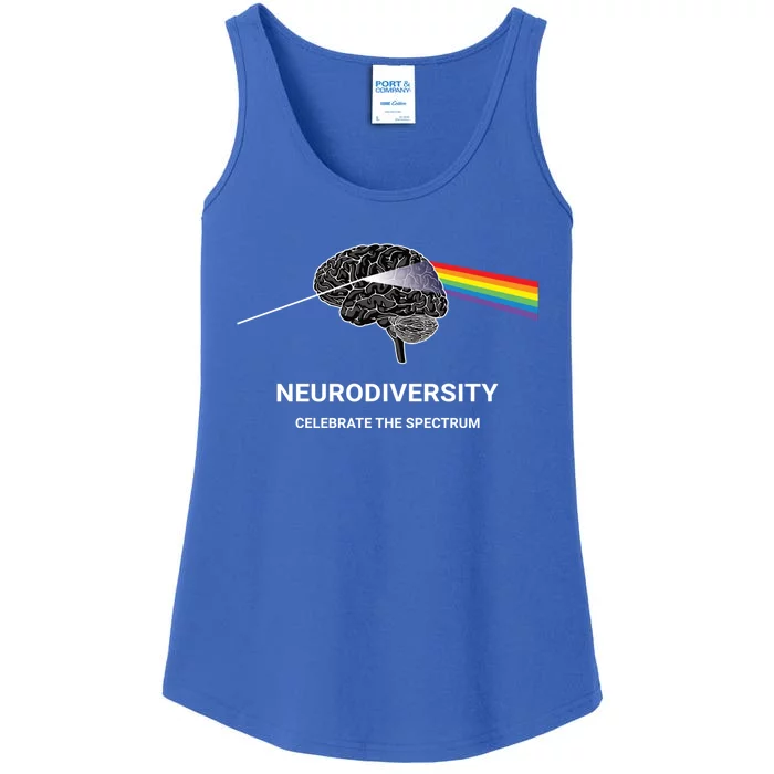 Neurodiversity Autism Spectrum Asd Adhd Rainbow Brain Gift Ladies Essential Tank