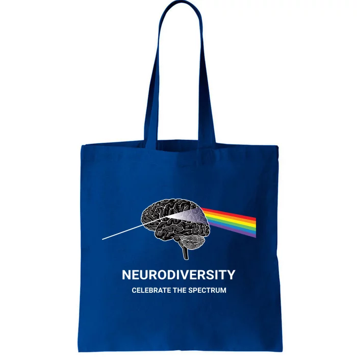 Neurodiversity Autism Spectrum Asd Adhd Rainbow Brain Gift Tote Bag