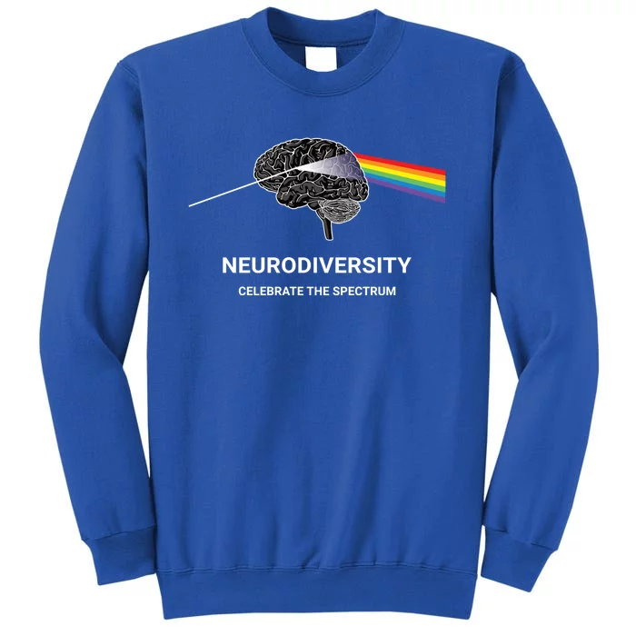 Neurodiversity Autism Spectrum Asd Adhd Rainbow Brain Gift Tall Sweatshirt