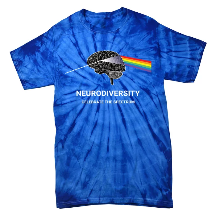 Neurodiversity Autism Spectrum Asd Adhd Rainbow Brain Gift Tie-Dye T-Shirt