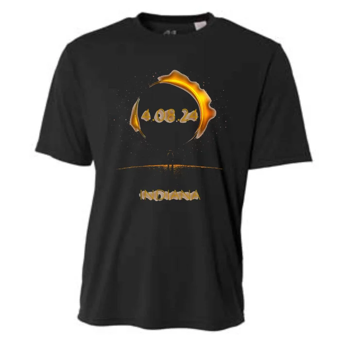 North America Solar Eclipse 4.08.24 INDIANA Souvenir Cooling Performance Crew T-Shirt