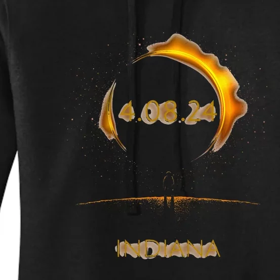 North America Solar Eclipse 4.08.24 INDIANA Souvenir Women's Pullover Hoodie