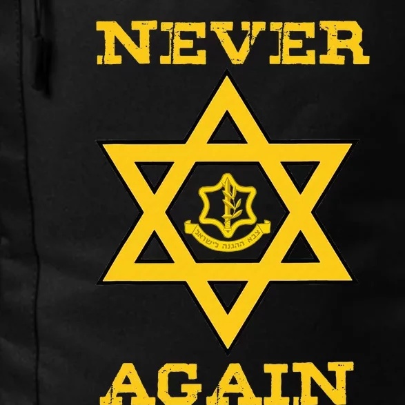 Never Again Support Israel Jewish Star Of David Idf Logo Daily Commute Backpack