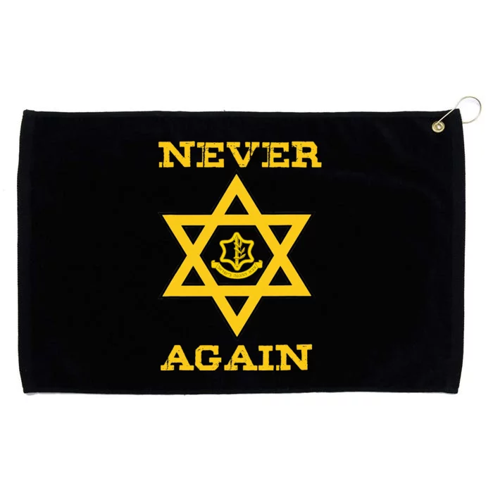 Never Again Support Israel Jewish Star Of David Idf Logo Grommeted Golf Towel