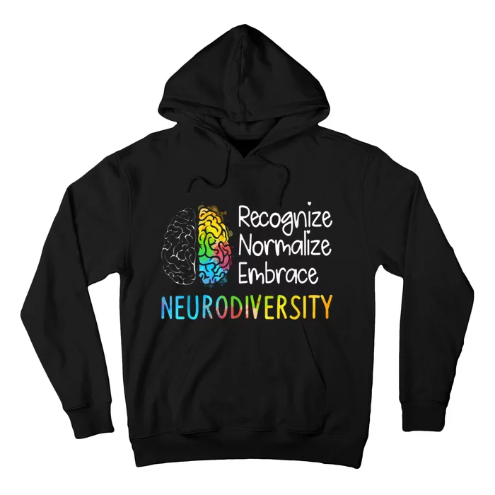 Neurodiversity Autism Spectrum Asd Adhd Rainbow Brain Hoodie