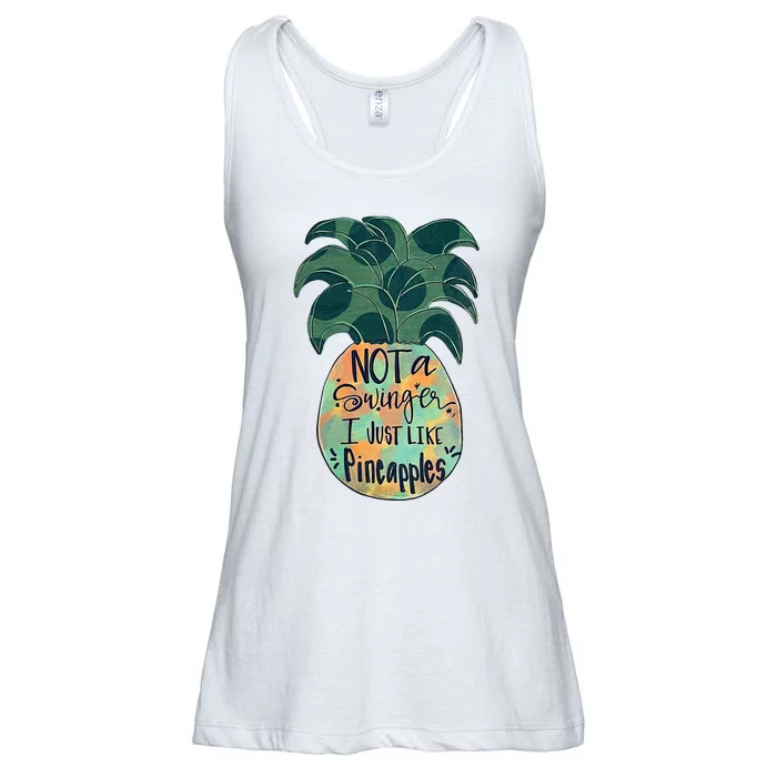 Not A Swinger I Just Like Pineapples Ladies Essential Flowy Tank