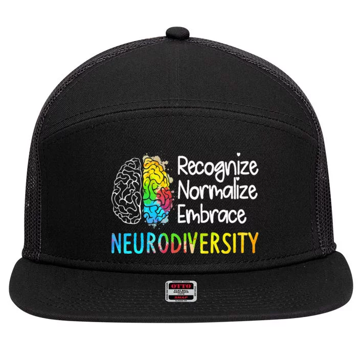 Neurodiversity Autism Spectrum Asd Adhd 7 Panel Mesh Trucker Snapback Hat