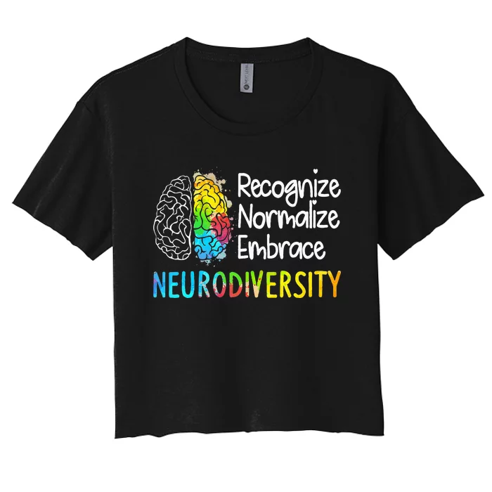 Neurodiversity Autism Spectrum Asd Adhd Women's Crop Top Tee