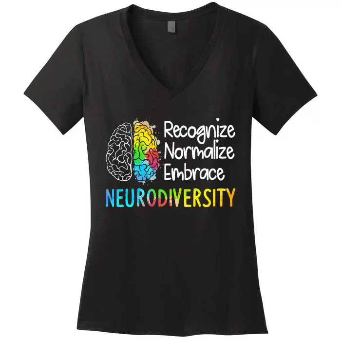 Neurodiversity Autism Spectrum Asd Adhd Women's V-Neck T-Shirt