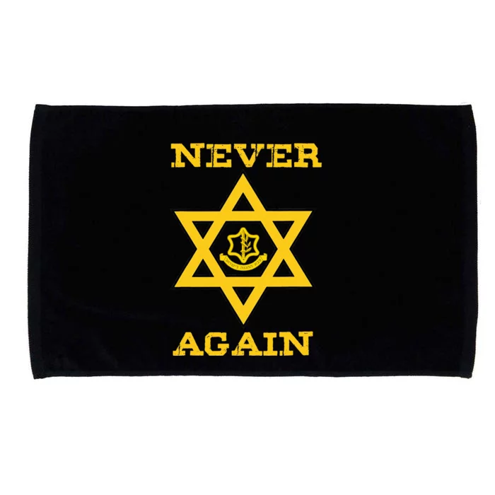 Never Again Support Israel Jewish Star Of David Idf Logo Microfiber Hand Towel