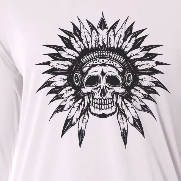 Native American Skull Cooling Performance Long Sleeve Crew