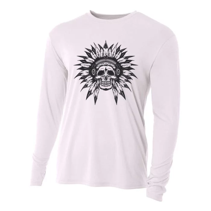 Native American Skull Cooling Performance Long Sleeve Crew