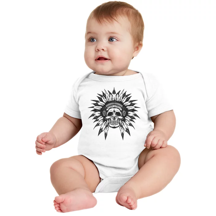 Native American Skull Baby Bodysuit