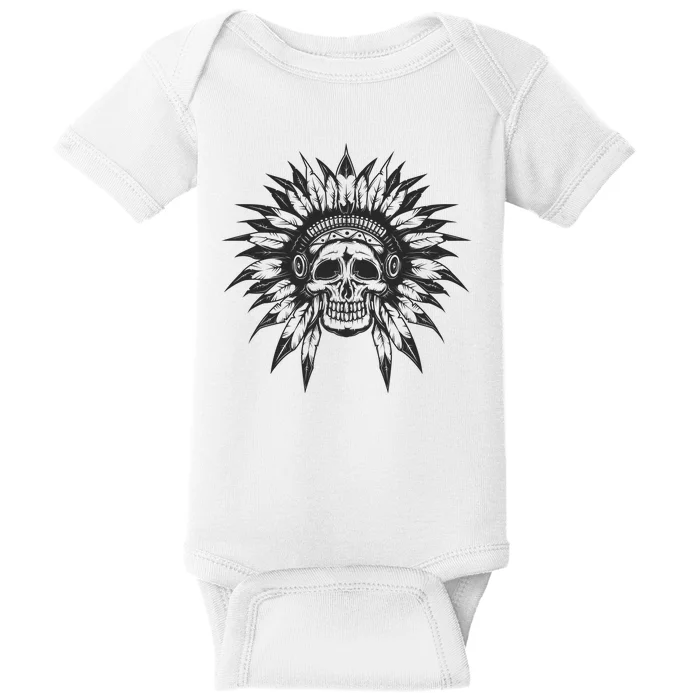 Native American Skull Baby Bodysuit