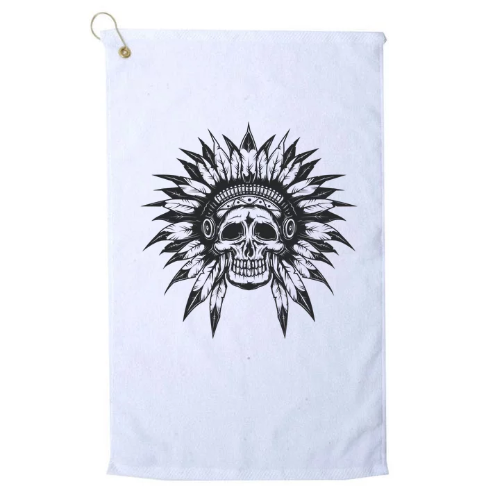 Native American Skull Platinum Collection Golf Towel