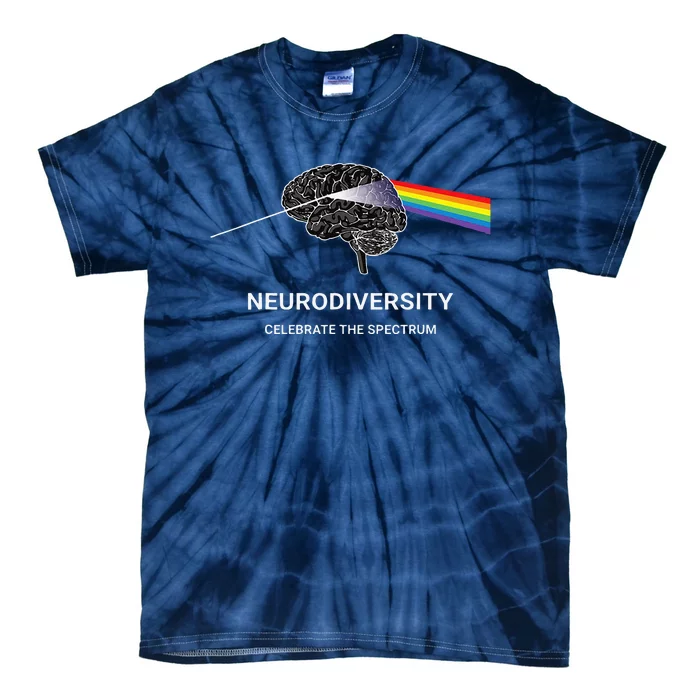 Neurodiversity Autism Spectrum ASD ADHD Rainbow Brain Tie-Dye T-Shirt